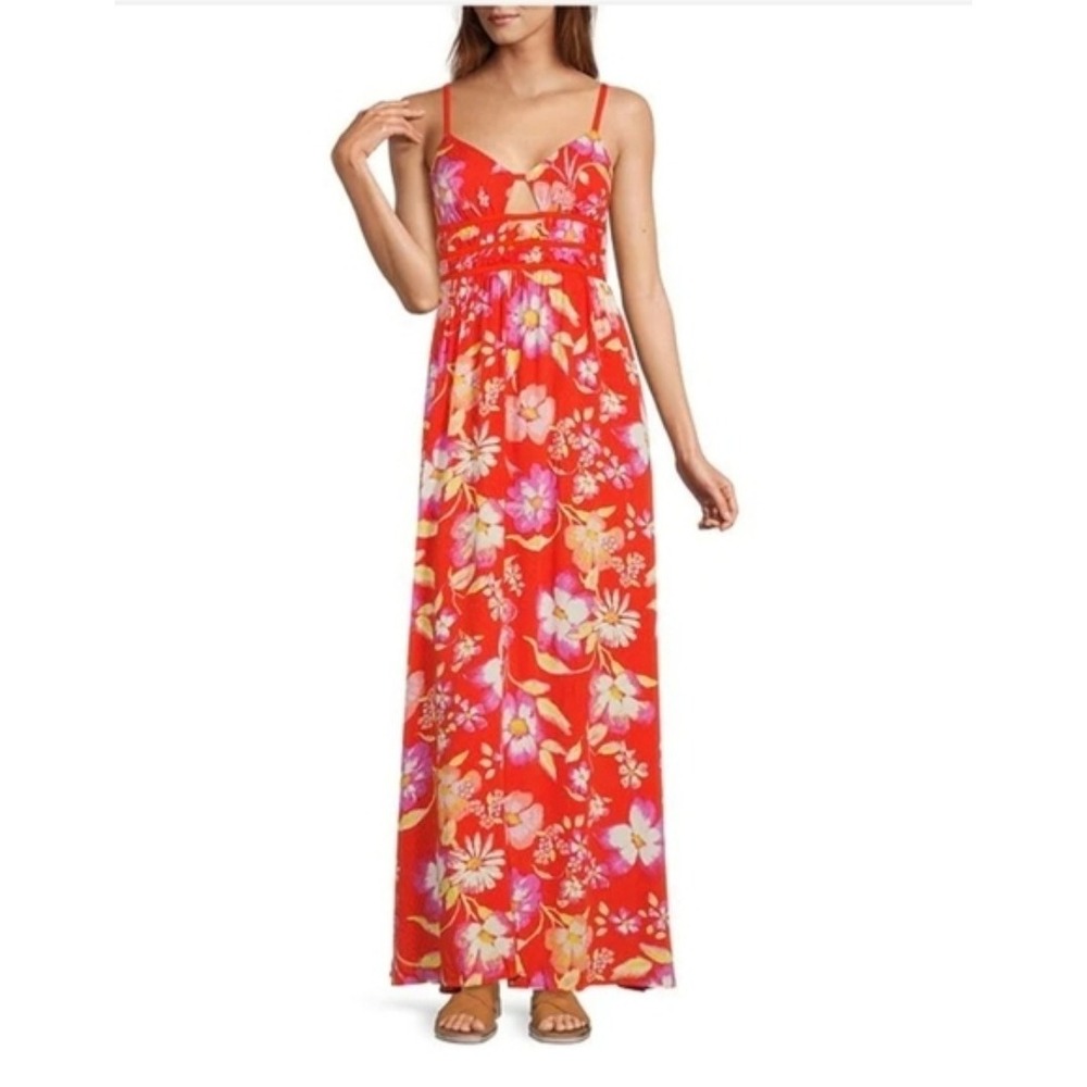 FREE PEOPLE Women's Wisteria Floral Sleeveless Open Back Maxi Dress Sz M NWT